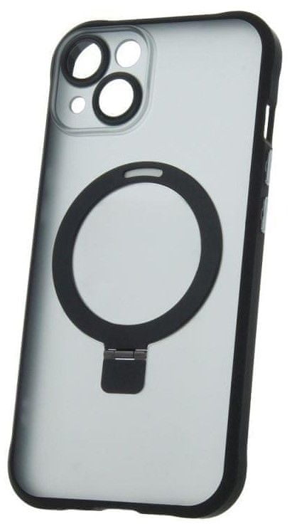 Forever Silikónové TPU puzdro Mag Ring pre iPhone 15 čierne (TPUAPIP15MRTFOBK)